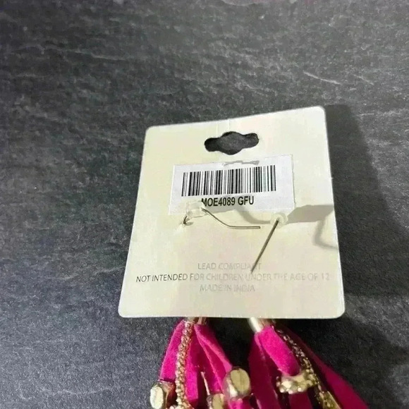 Mia Collection Red Tassel Gold Tone Dangle Hook Earrings Women Fashion Style-new - Picture 4 of 6